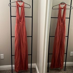 Halter maxi dress open back